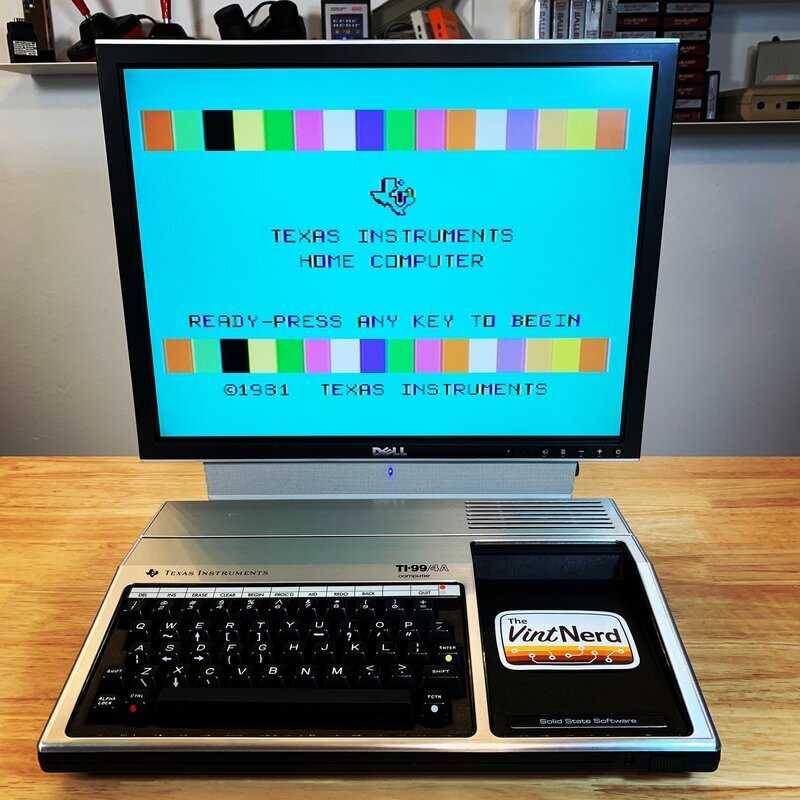 Yet another addition to the studio! Already have the TI-99/4A FlashROM99 Flash Cart ordered. □

#TexasInstruments #TI99 #TI994A #VintageComputing #RetroComputers #RetroGaming #TheVintNerd